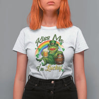 Funny Kiss Me I Am Lucky T Shirt For Women St Patricks Day Frog