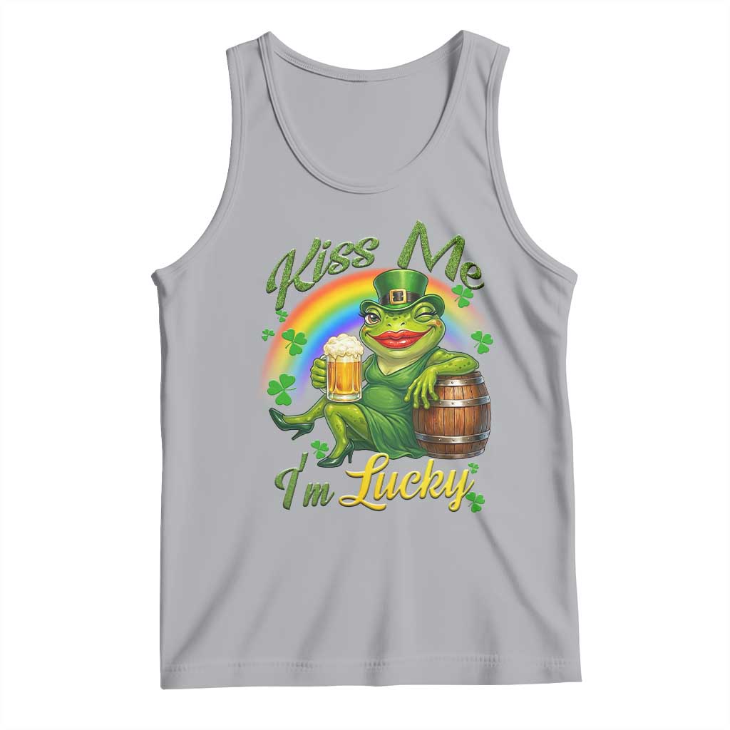 Funny Kiss Me I Am Lucky Tank Top St Patricks Day Frog