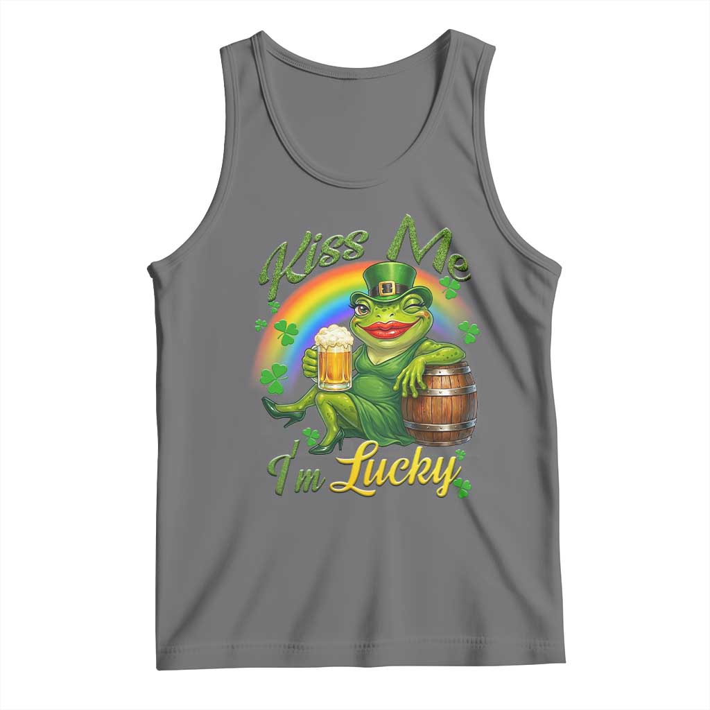 Funny Kiss Me I Am Lucky Tank Top St Patricks Day Frog