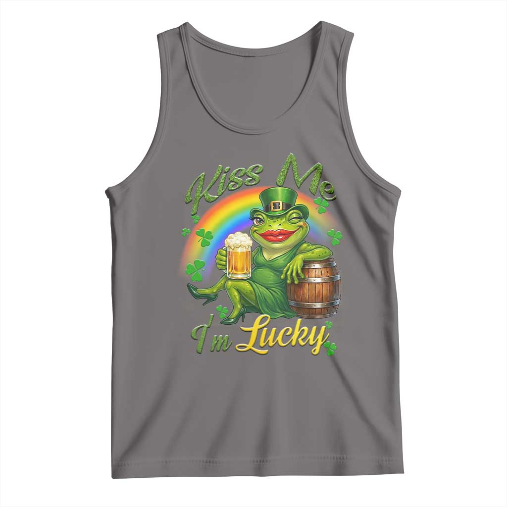 Funny Kiss Me I Am Lucky Tank Top St Patricks Day Frog