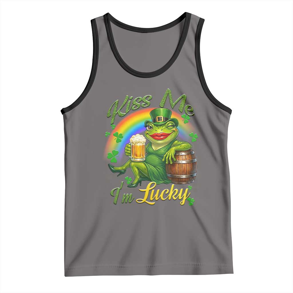 Funny Kiss Me I Am Lucky Tank Top St Patricks Day Frog