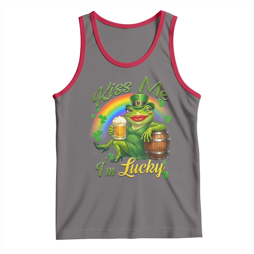 Funny Kiss Me I Am Lucky Tank Top St Patricks Day Frog