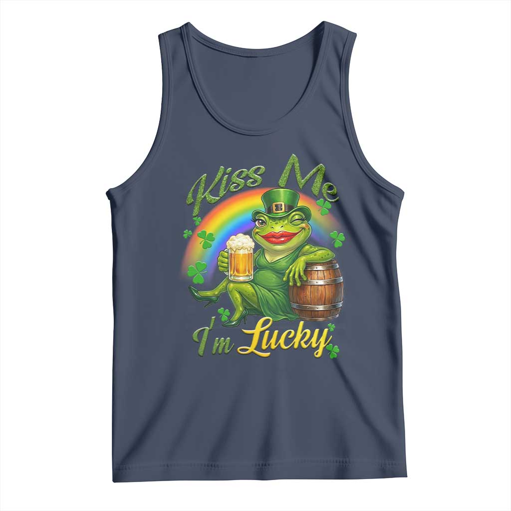 Funny Kiss Me I Am Lucky Tank Top St Patricks Day Frog