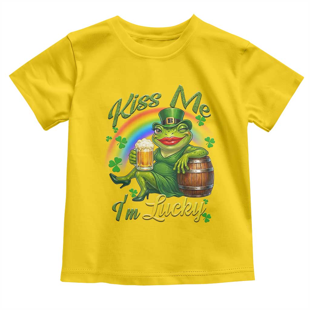 Funny Kiss Me I Am Lucky Toddler T Shirt St Patricks Day Frog