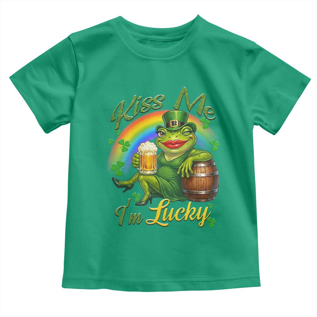 Funny Kiss Me I Am Lucky Toddler T Shirt St Patricks Day Frog
