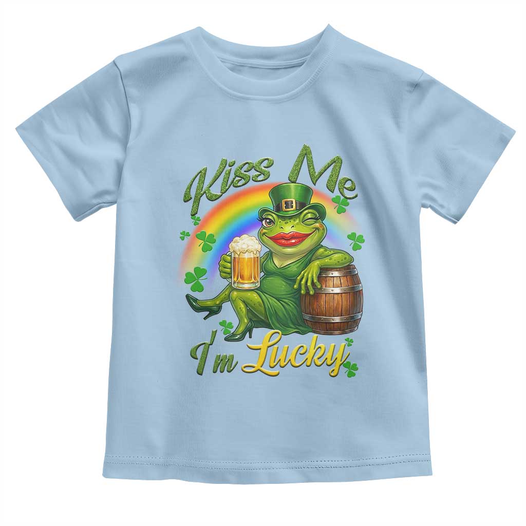 Funny Kiss Me I Am Lucky Toddler T Shirt St Patricks Day Frog