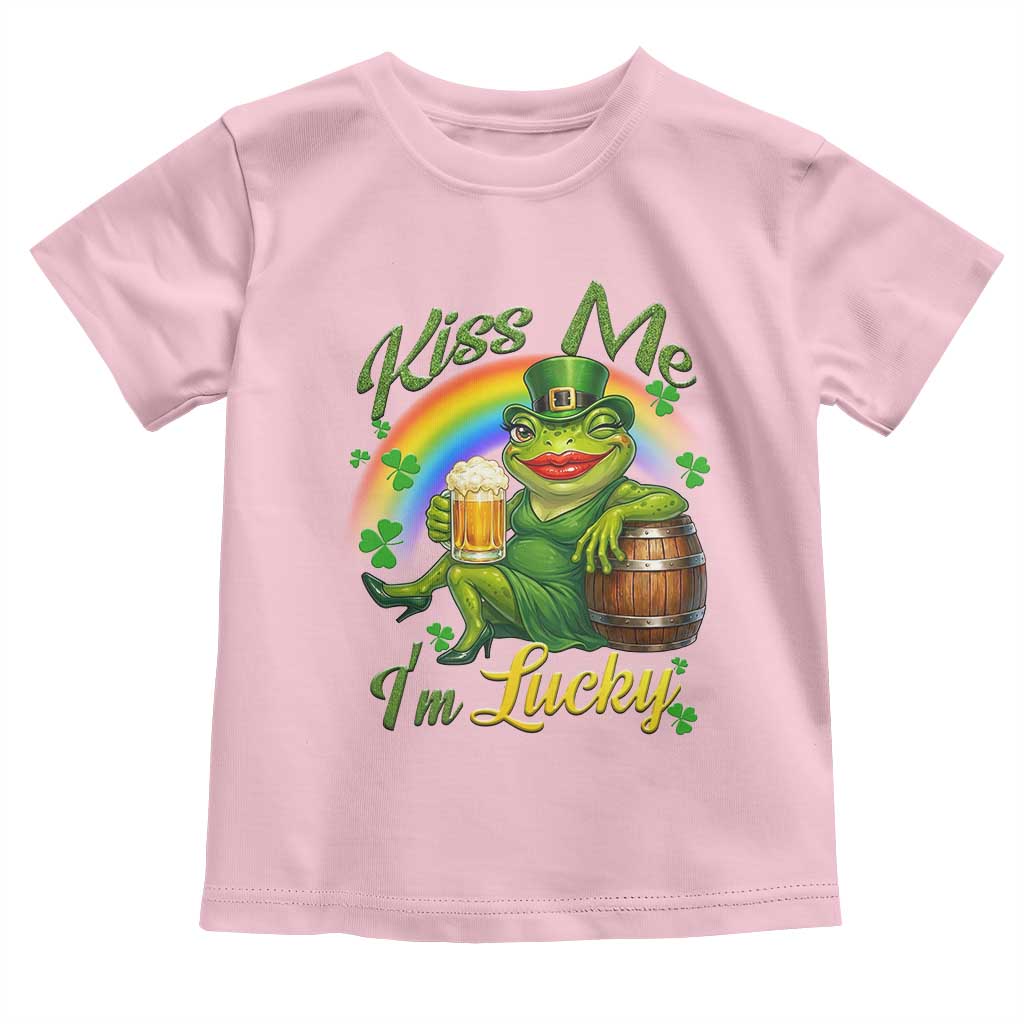 Funny Kiss Me I Am Lucky Toddler T Shirt St Patricks Day Frog