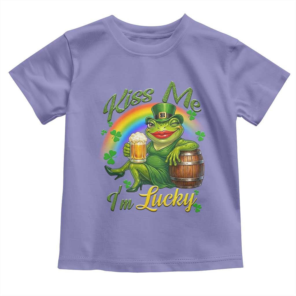 Funny Kiss Me I Am Lucky Toddler T Shirt St Patricks Day Frog