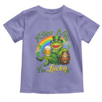 Funny Kiss Me I Am Lucky Toddler T Shirt St Patricks Day Frog