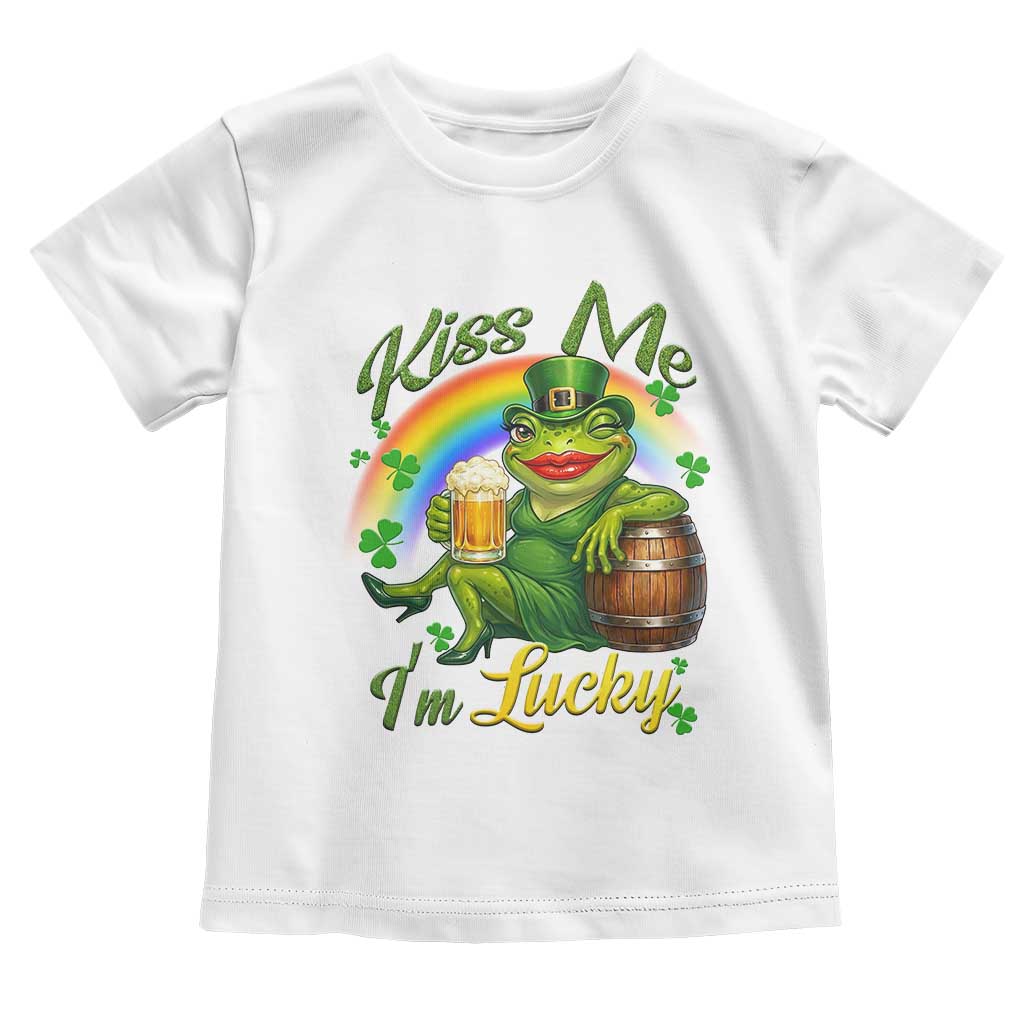 Funny Kiss Me I Am Lucky Toddler T Shirt St Patricks Day Frog