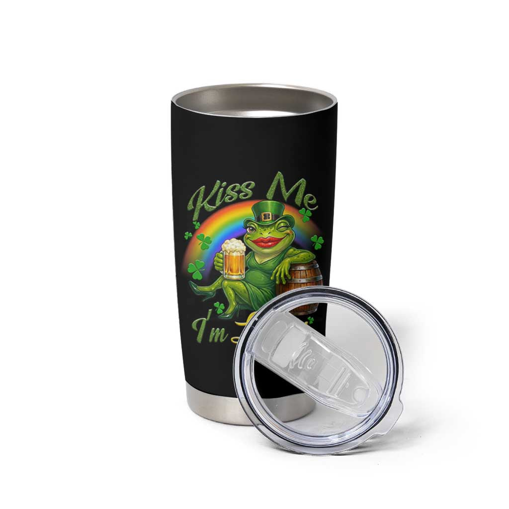 Funny Kiss Me I Am Lucky Tumbler Cup St Patricks Day Frog