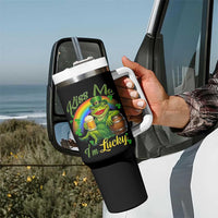 Funny Kiss Me I Am Lucky Tumbler With Handle St Patricks Day Frog