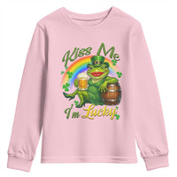 Funny Kiss Me I Am Lucky Youth Sweatshirt St Patricks Day Frog