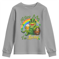 Funny Kiss Me I Am Lucky Youth Sweatshirt St Patricks Day Frog