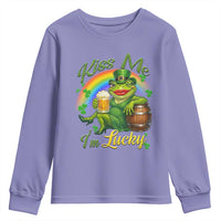 Funny Kiss Me I Am Lucky Youth Sweatshirt St Patricks Day Frog