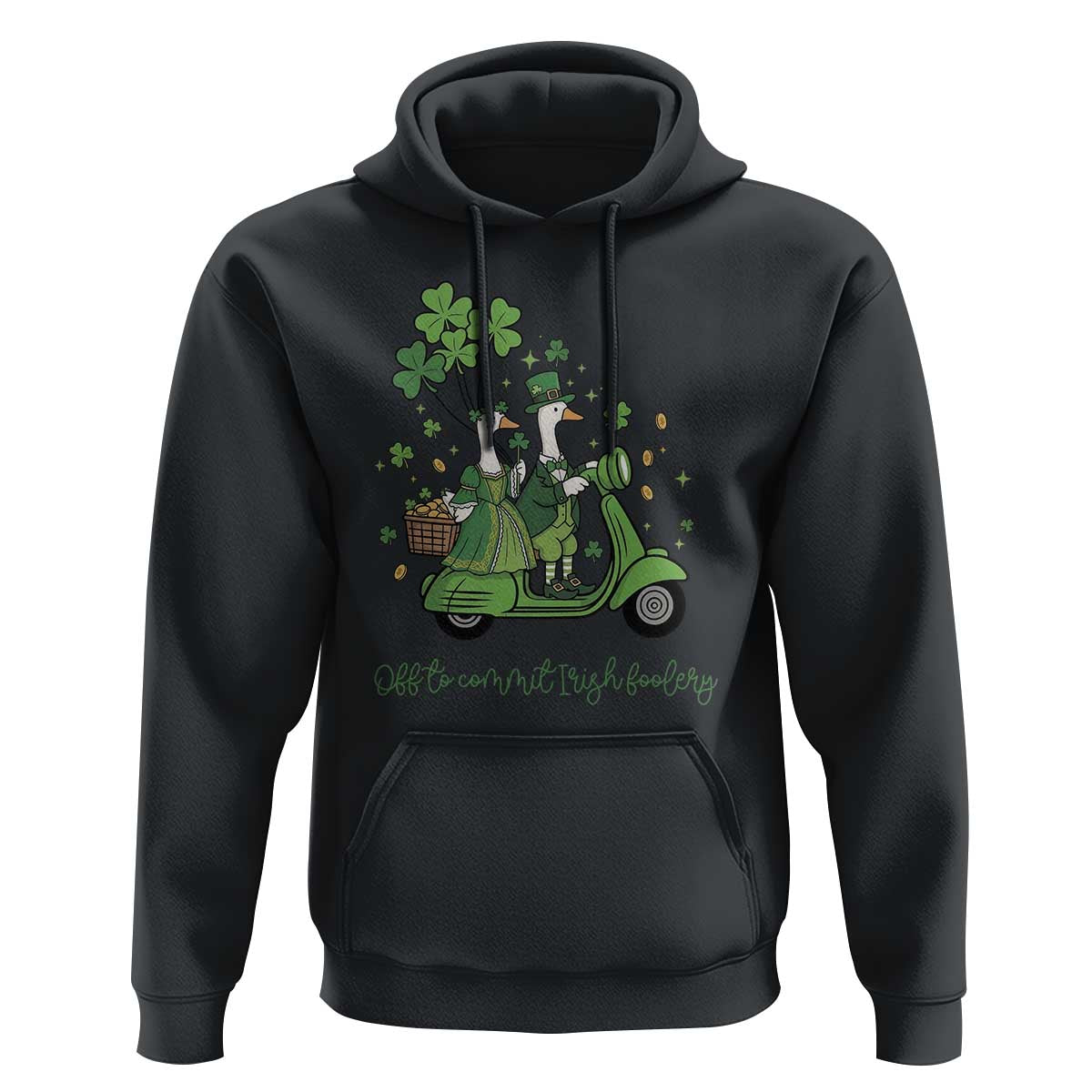Funny Silly Irish Goose Hoodie Off To Commit Irish Foolery