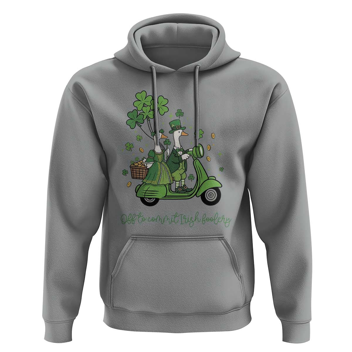 Funny Silly Irish Goose Hoodie Off To Commit Irish Foolery