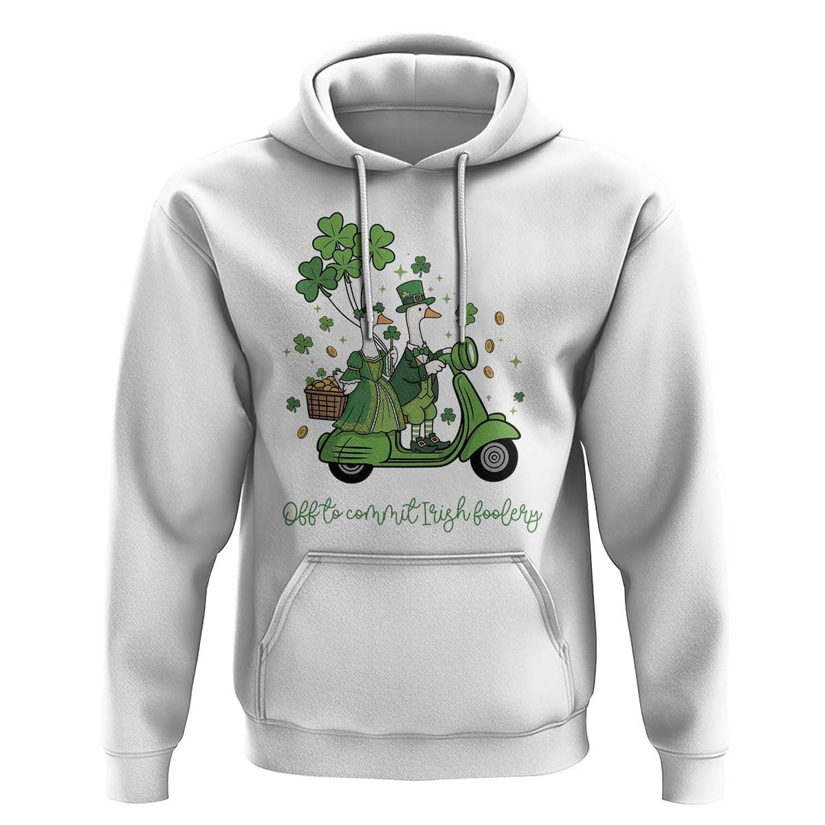 Funny Silly Irish Goose Hoodie Off To Commit Irish Foolery