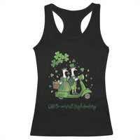 Funny Silly Irish Goose Racerback Tank Top Off To Commit Irish Foolery