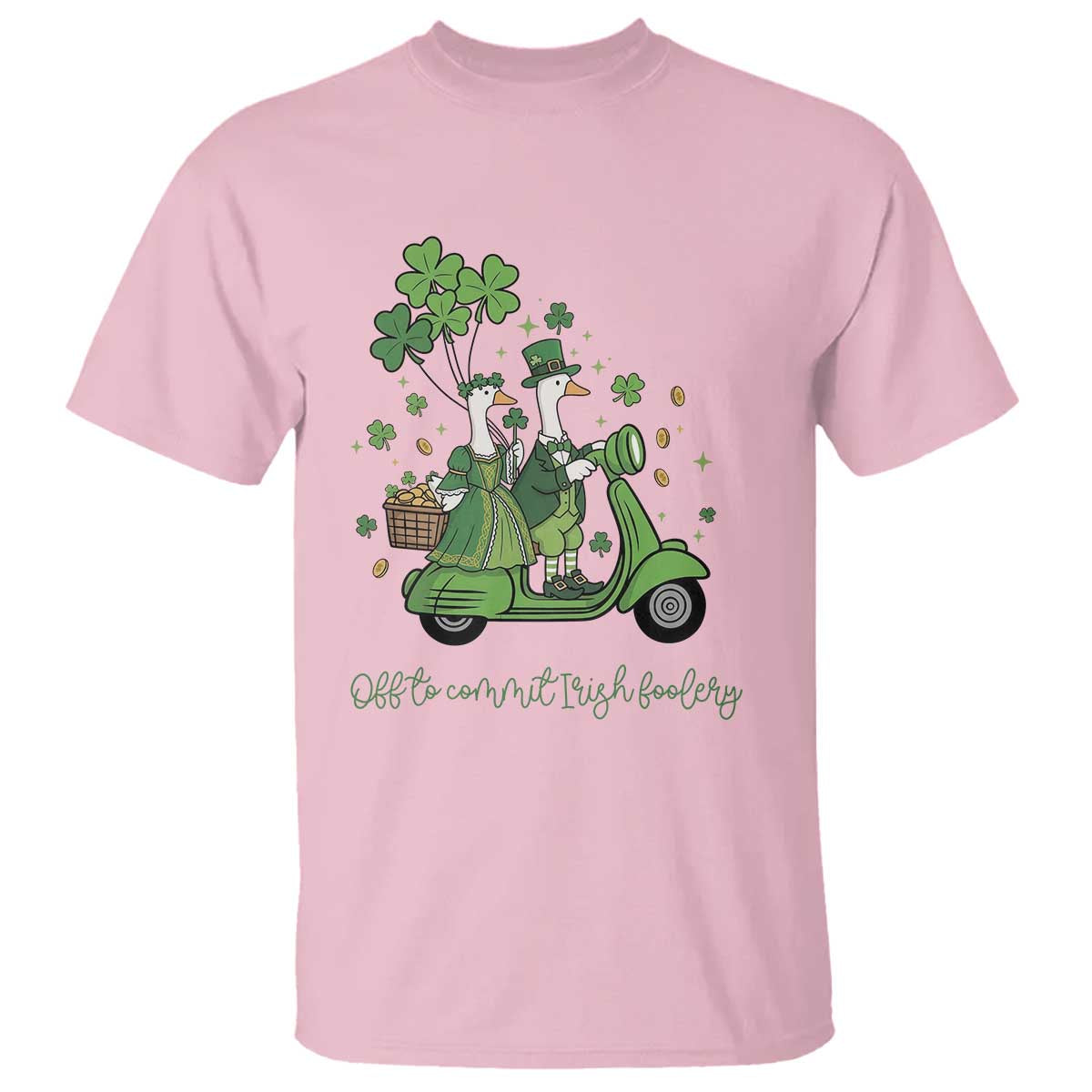 Funny Silly Irish Goose T Shirt Off To Commit Irish Foolery