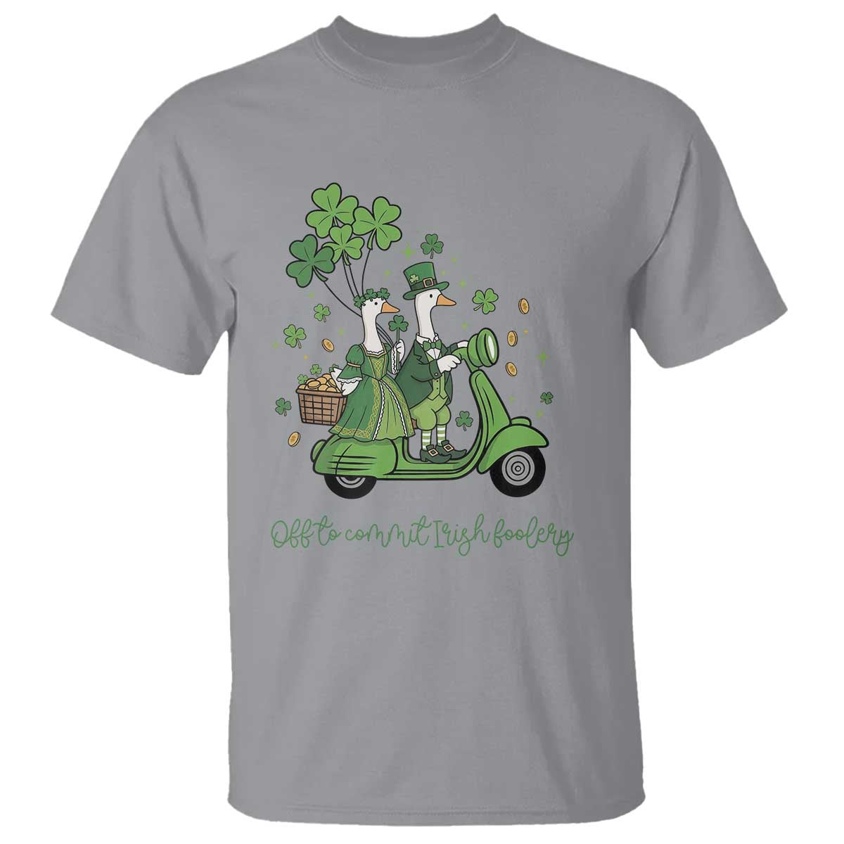 Funny Silly Irish Goose T Shirt Off To Commit Irish Foolery