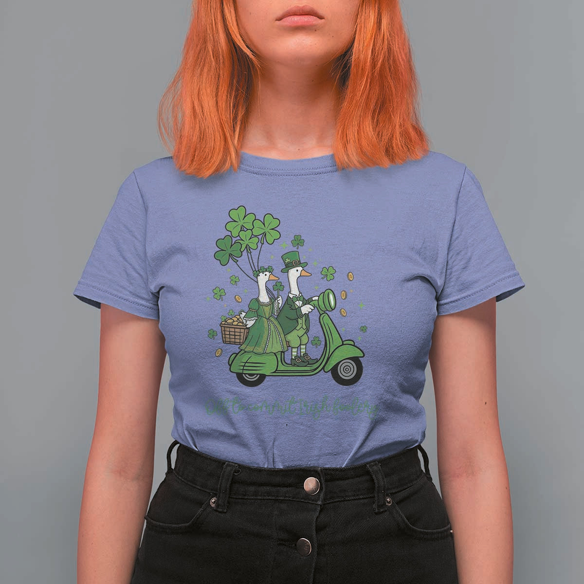 Funny Silly Irish Goose T Shirt For Women Off To Commit Irish Foolery