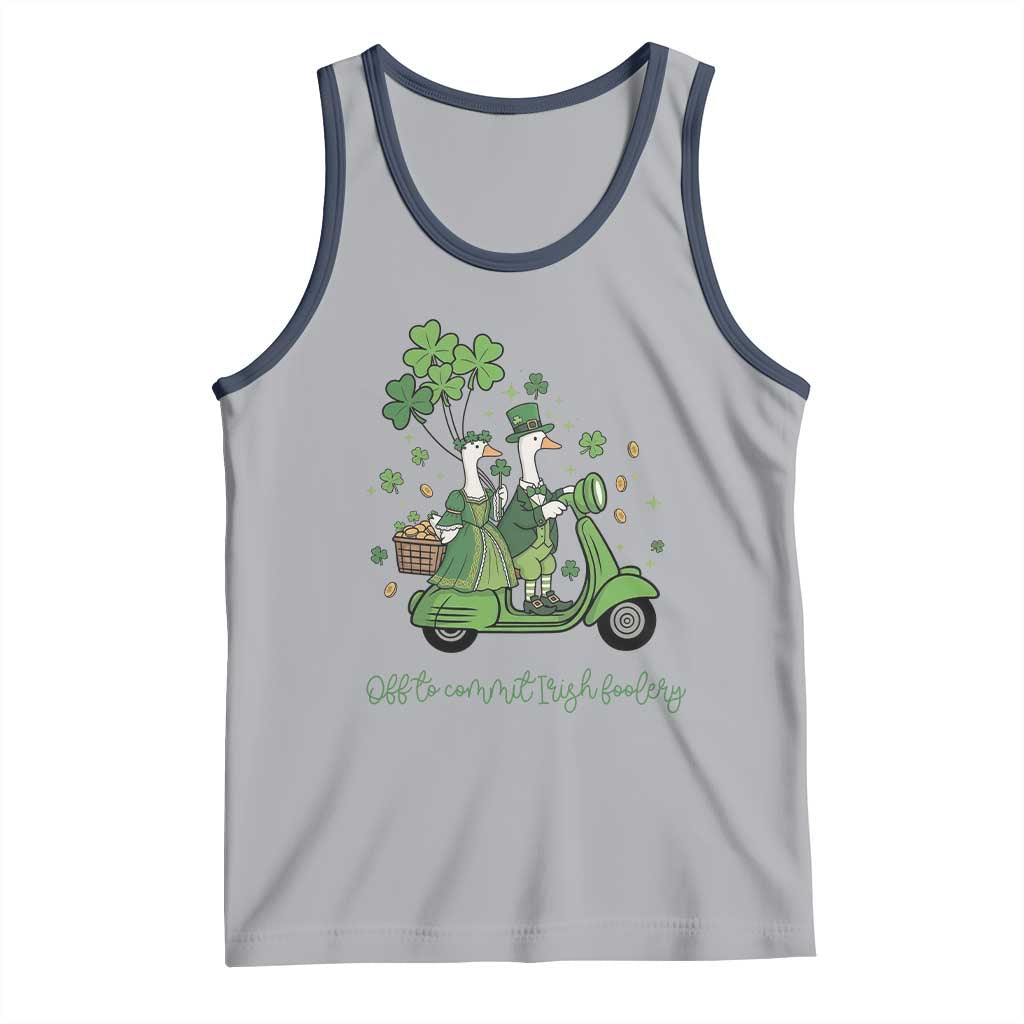 Funny Silly Irish Goose Tank Top Off To Commit Irish Foolery
