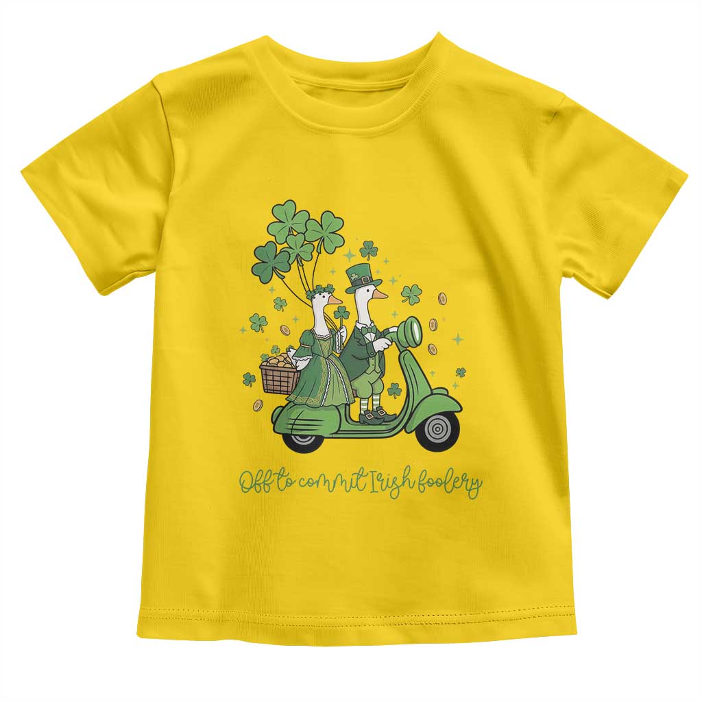 Funny Silly Irish Goose Toddler T Shirt Off To Commit Irish Foolery