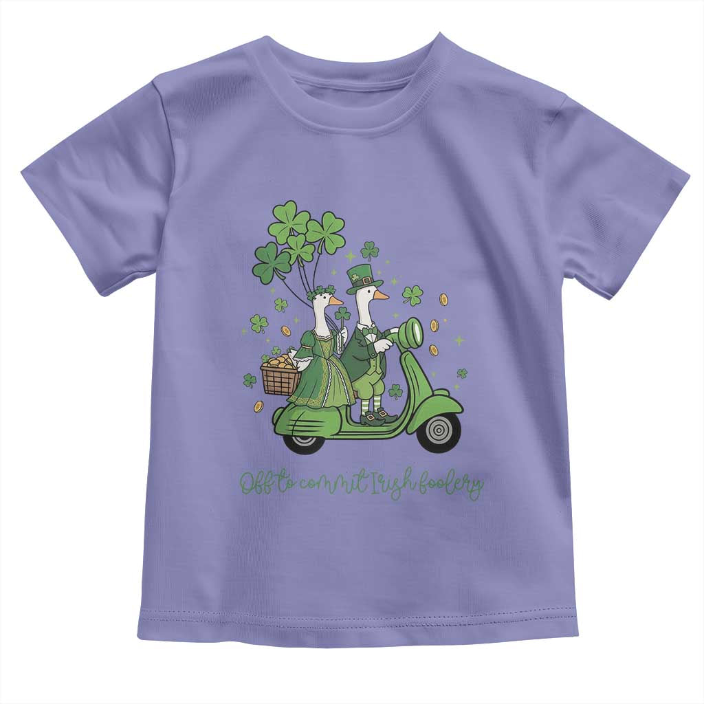 Funny Silly Irish Goose Toddler T Shirt Off To Commit Irish Foolery