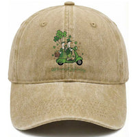 Funny Silly Irish Goose Washed Cotton Baseball Cap Off To Commit Irish Foolery