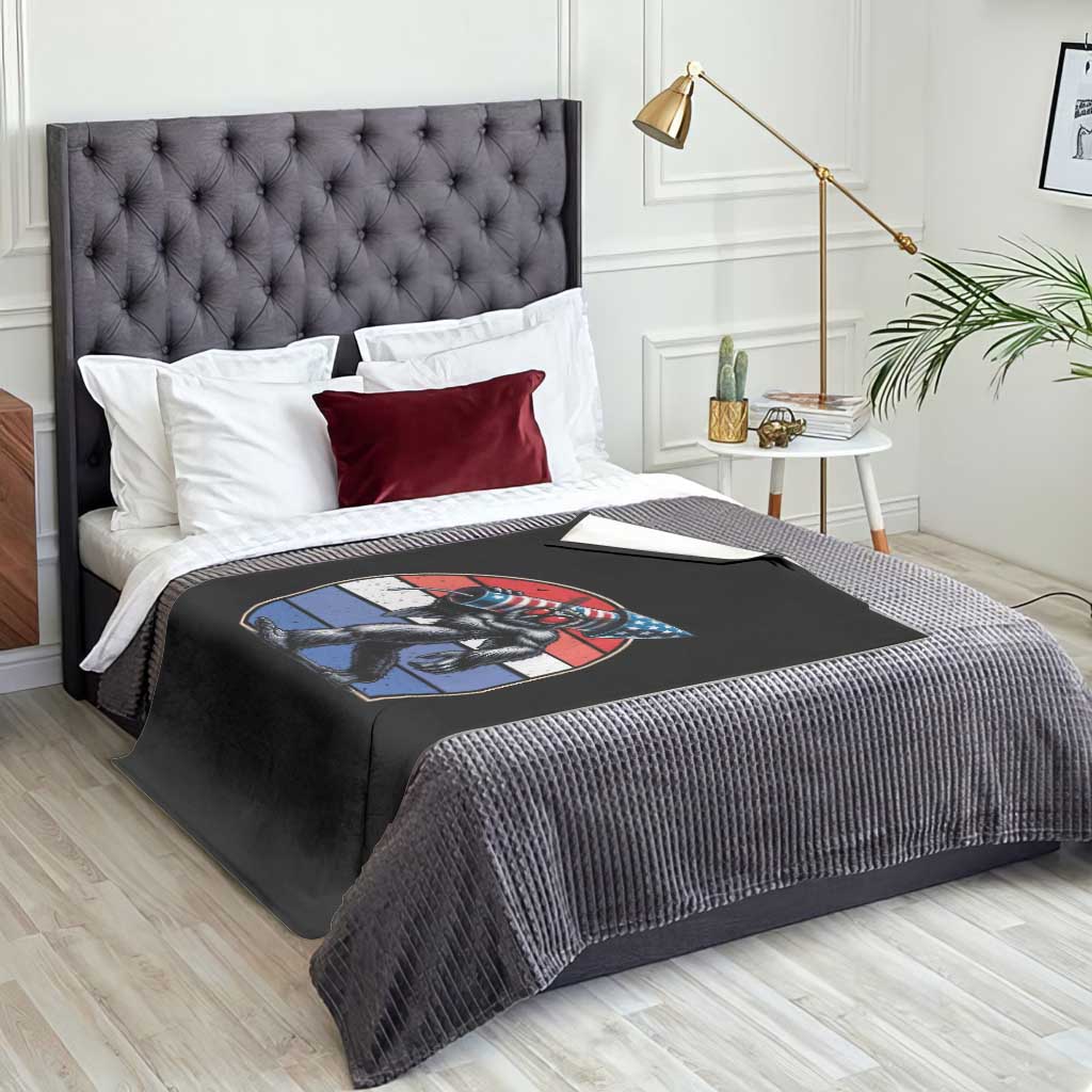 Funny Patriotic Mothman Throw Blanket West Virginia Cryptid Lover Gift
