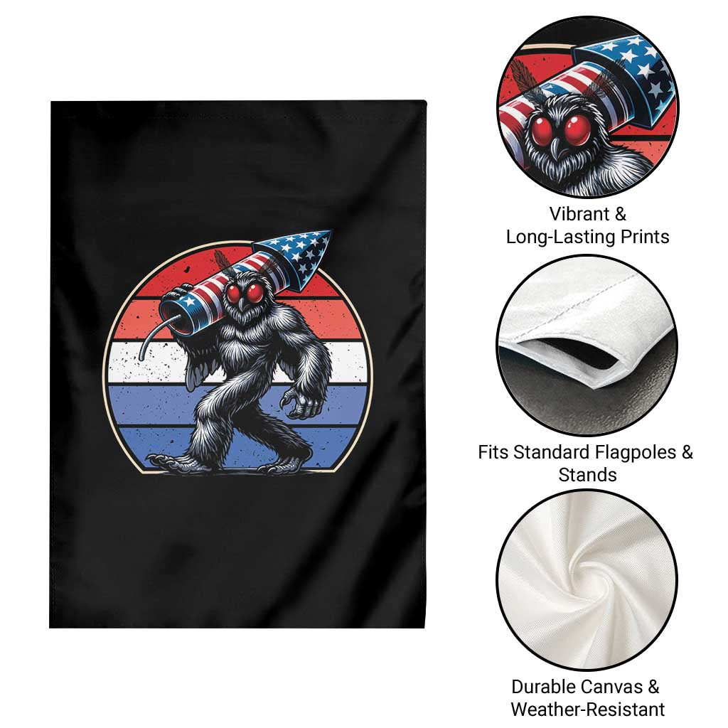 Funny Patriotic Mothman Garden Flag West Virginia Cryptid Lover Gift
