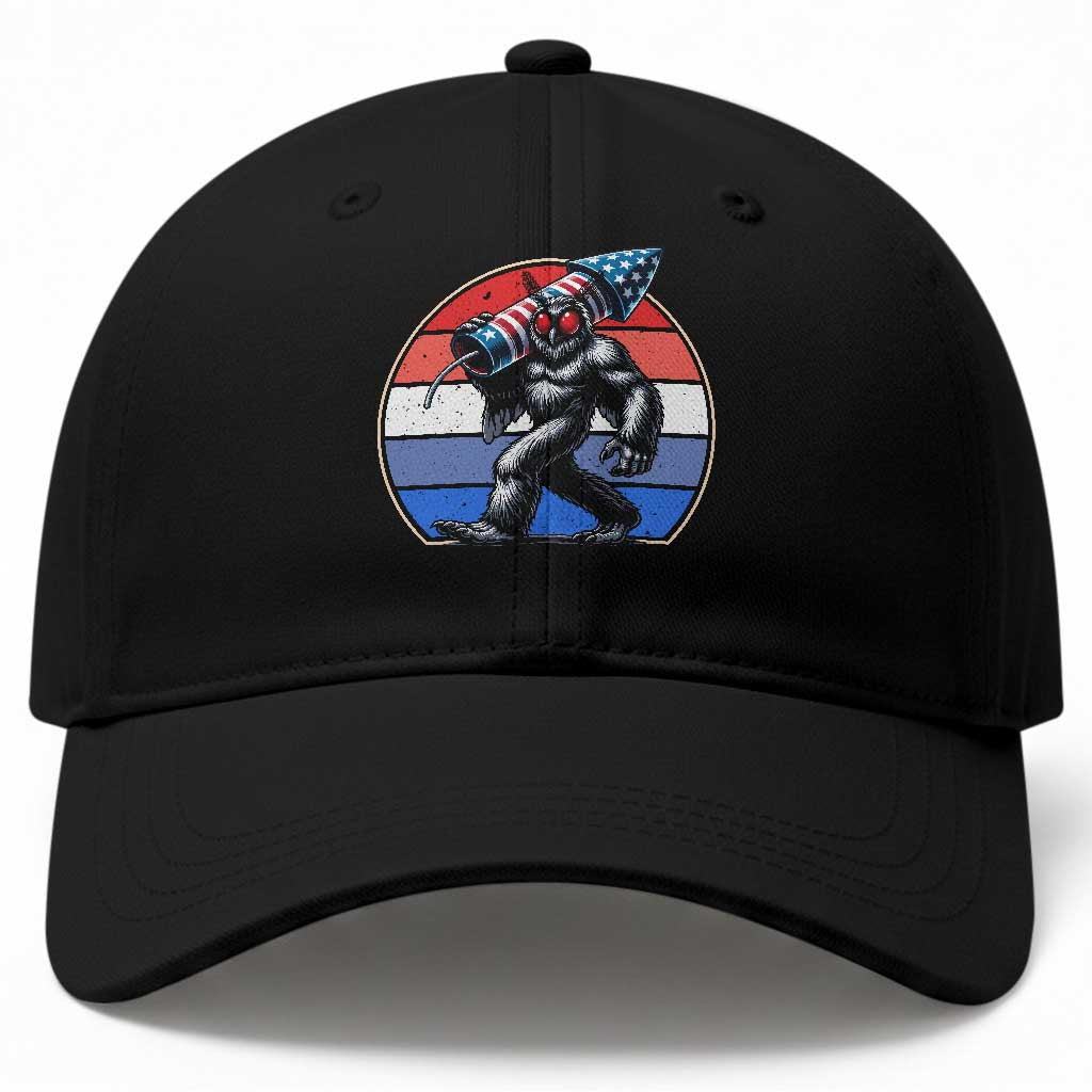 Funny Patriotic Mothman Baseball Cap West Virginia Cryptid Lover Gift