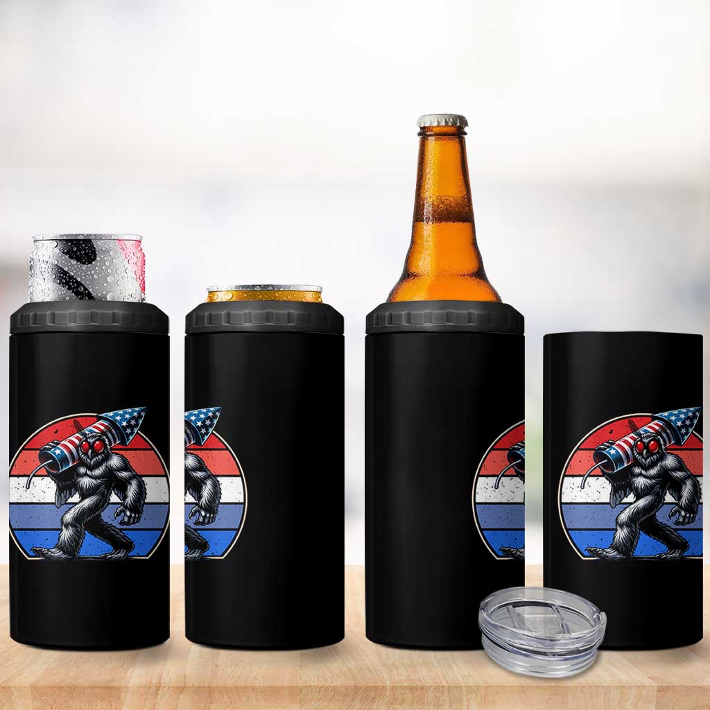 Funny Patriotic Mothman 4 in 1 Can Cooler Tumbler West Virginia Cryptid Lover Gift