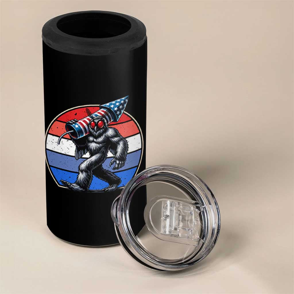 Funny Patriotic Mothman 4 in 1 Can Cooler Tumbler West Virginia Cryptid Lover Gift