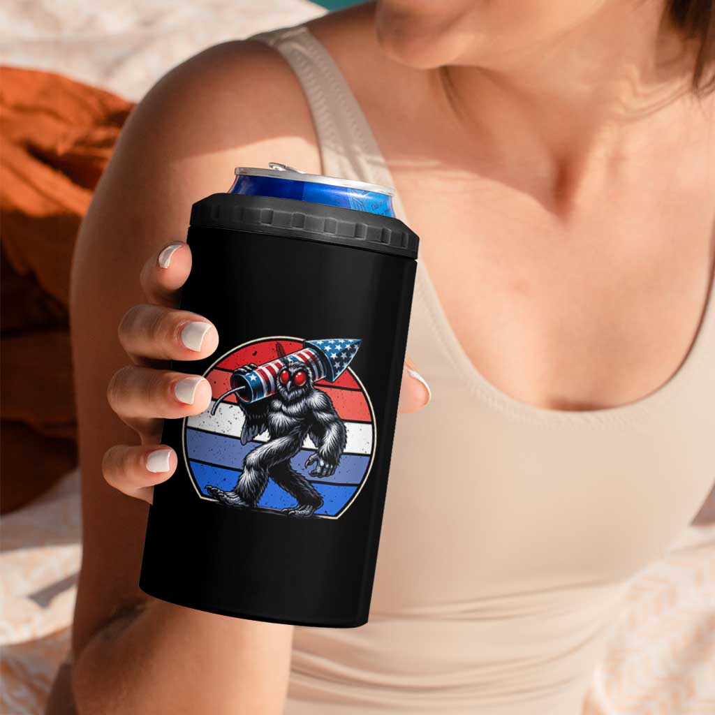 Funny Patriotic Mothman 4 in 1 Can Cooler Tumbler West Virginia Cryptid Lover Gift