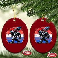 Funny Patriotic Mothman Ceramic Ornament West Virginia Cryptid Lover Gift