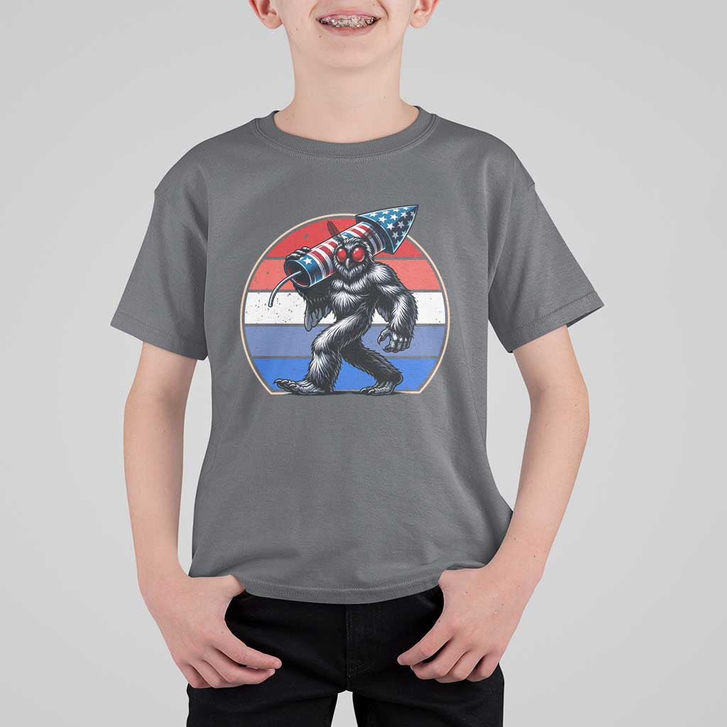 Funny Patriotic Mothman T Shirt For Kid West Virginia Cryptid Lover Gift