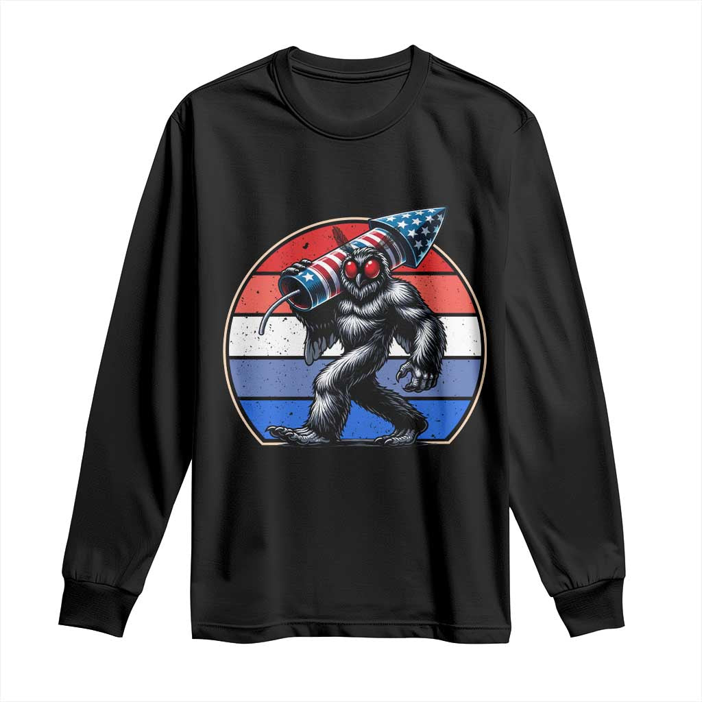 Funny Patriotic Mothman Long Sleeve Shirt West Virginia Cryptid Lover Gift