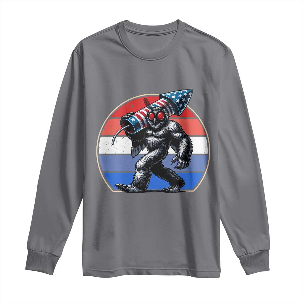 Funny Patriotic Mothman Long Sleeve Shirt West Virginia Cryptid Lover Gift