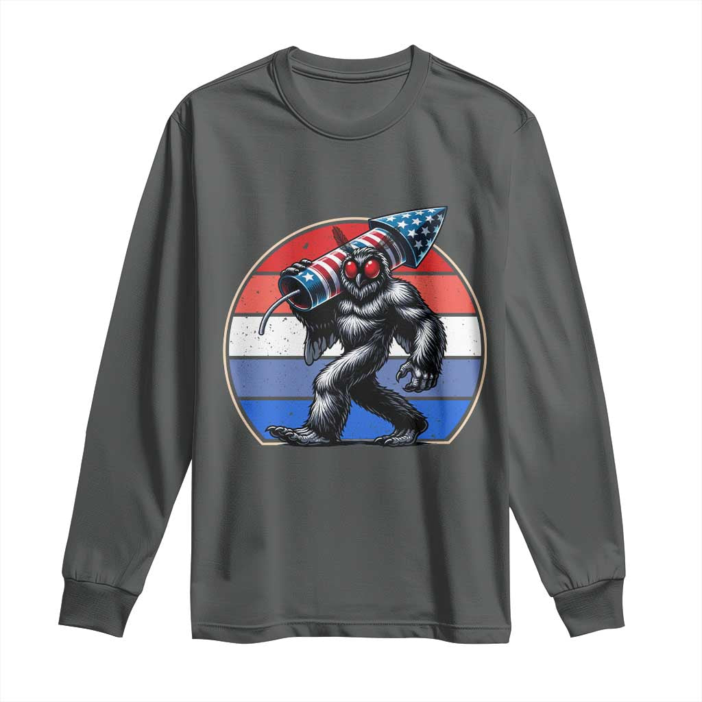 Funny Patriotic Mothman Long Sleeve Shirt West Virginia Cryptid Lover Gift