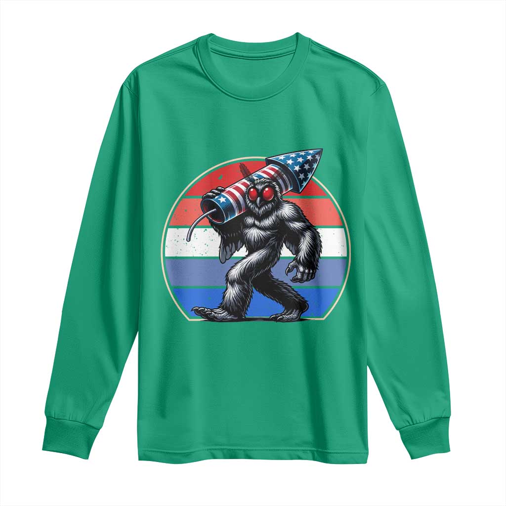 Funny Patriotic Mothman Long Sleeve Shirt West Virginia Cryptid Lover Gift