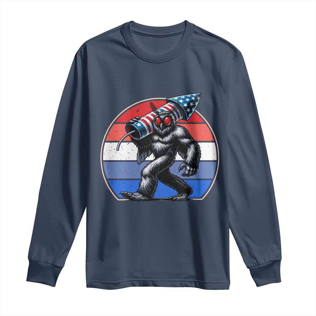 Funny Patriotic Mothman Long Sleeve Shirt West Virginia Cryptid Lover Gift