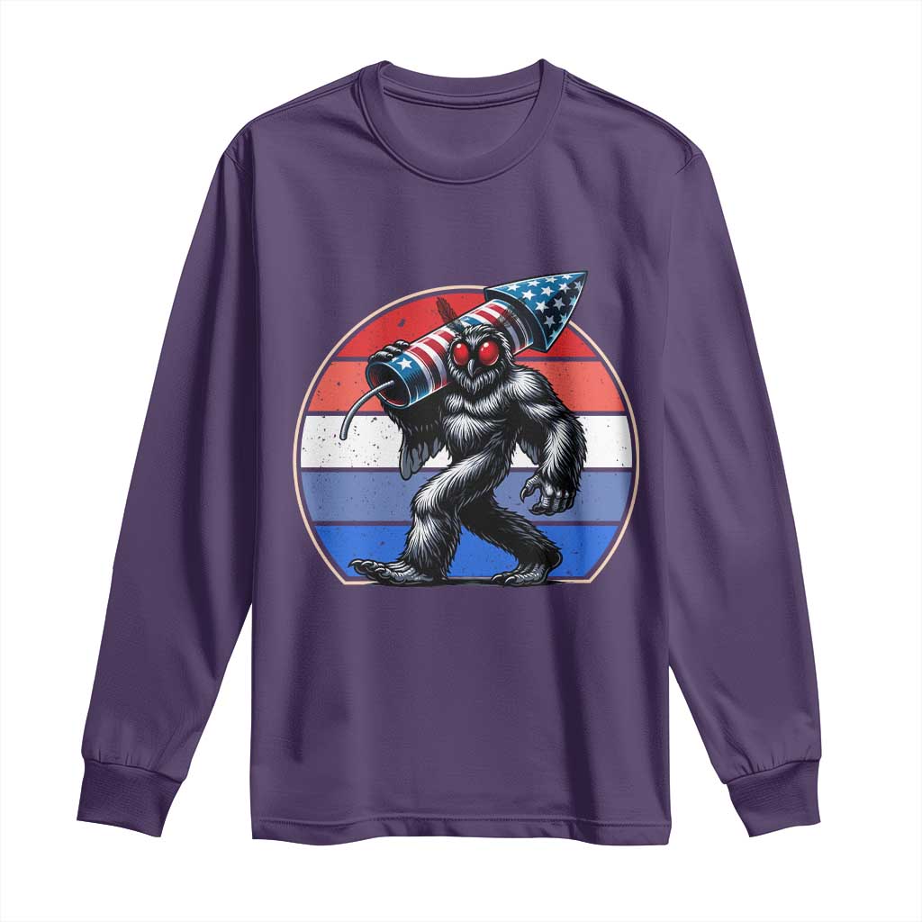 Funny Patriotic Mothman Long Sleeve Shirt West Virginia Cryptid Lover Gift
