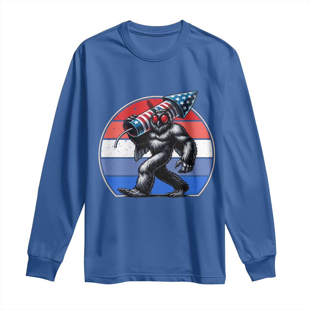 Funny Patriotic Mothman Long Sleeve Shirt West Virginia Cryptid Lover Gift