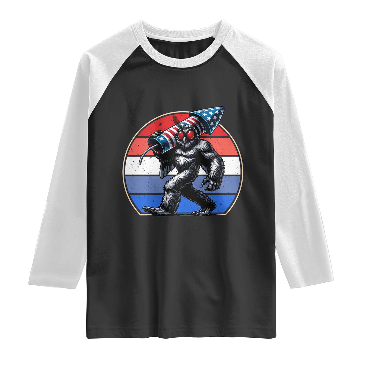 Funny Patriotic Mothman Raglan Shirt West Virginia Cryptid Lover Gift