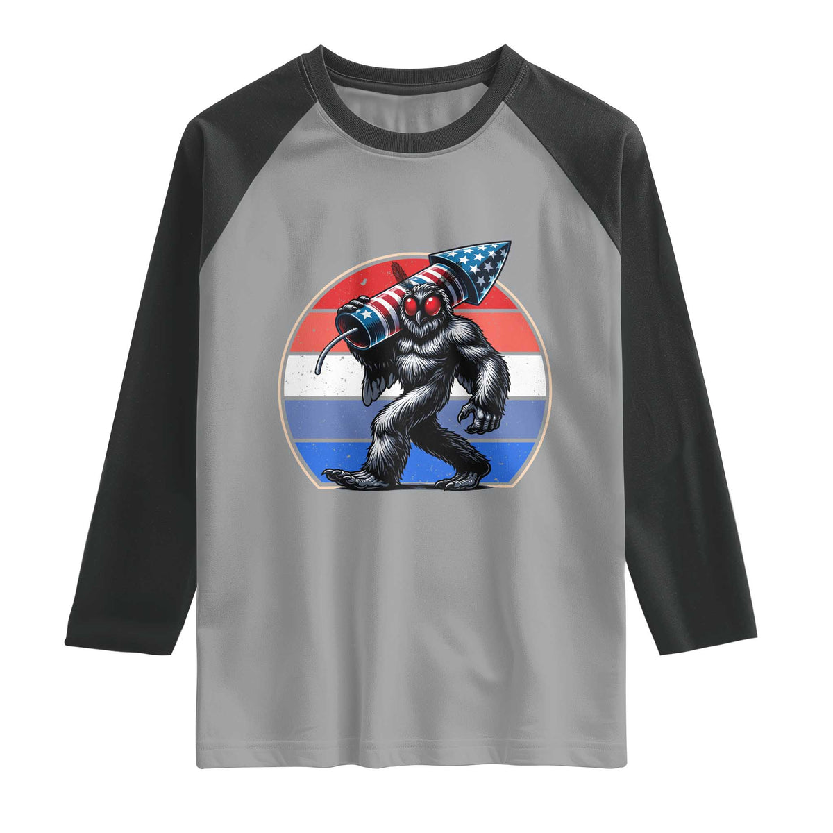 Funny Patriotic Mothman Raglan Shirt West Virginia Cryptid Lover Gift