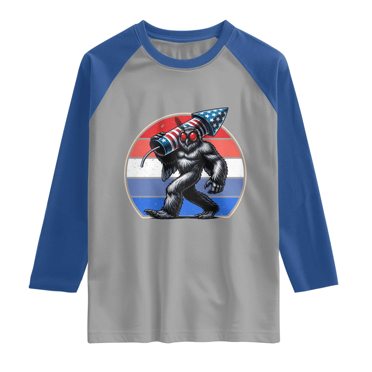 Funny Patriotic Mothman Raglan Shirt West Virginia Cryptid Lover Gift