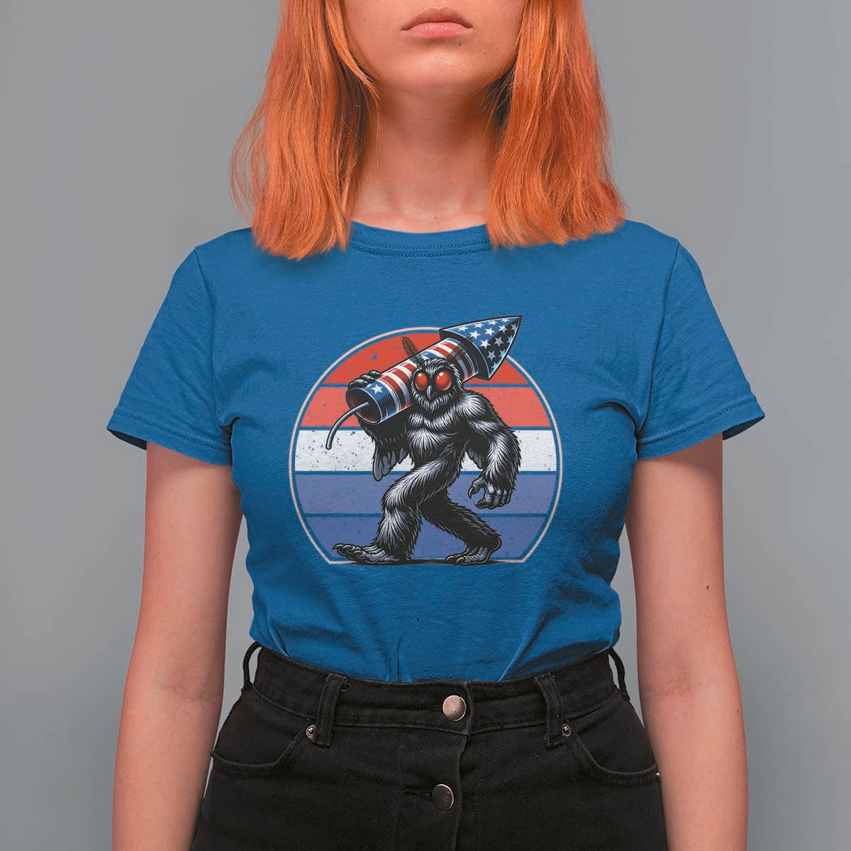 Funny Patriotic Mothman T Shirt For Women West Virginia Cryptid Lover Gift