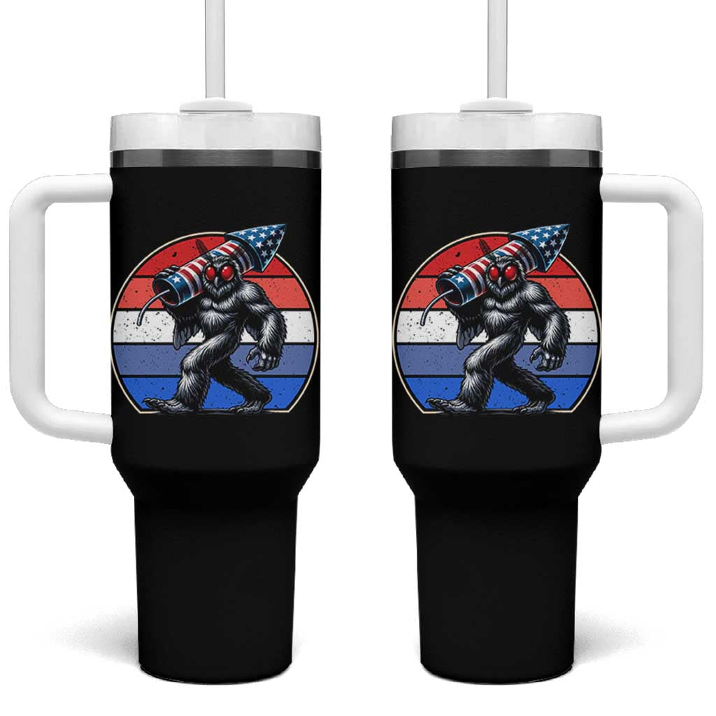 Funny Patriotic Mothman Tumbler With Handle West Virginia Cryptid Lover Gift